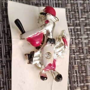 Vintage Stork Brooch With Pipe Rare
